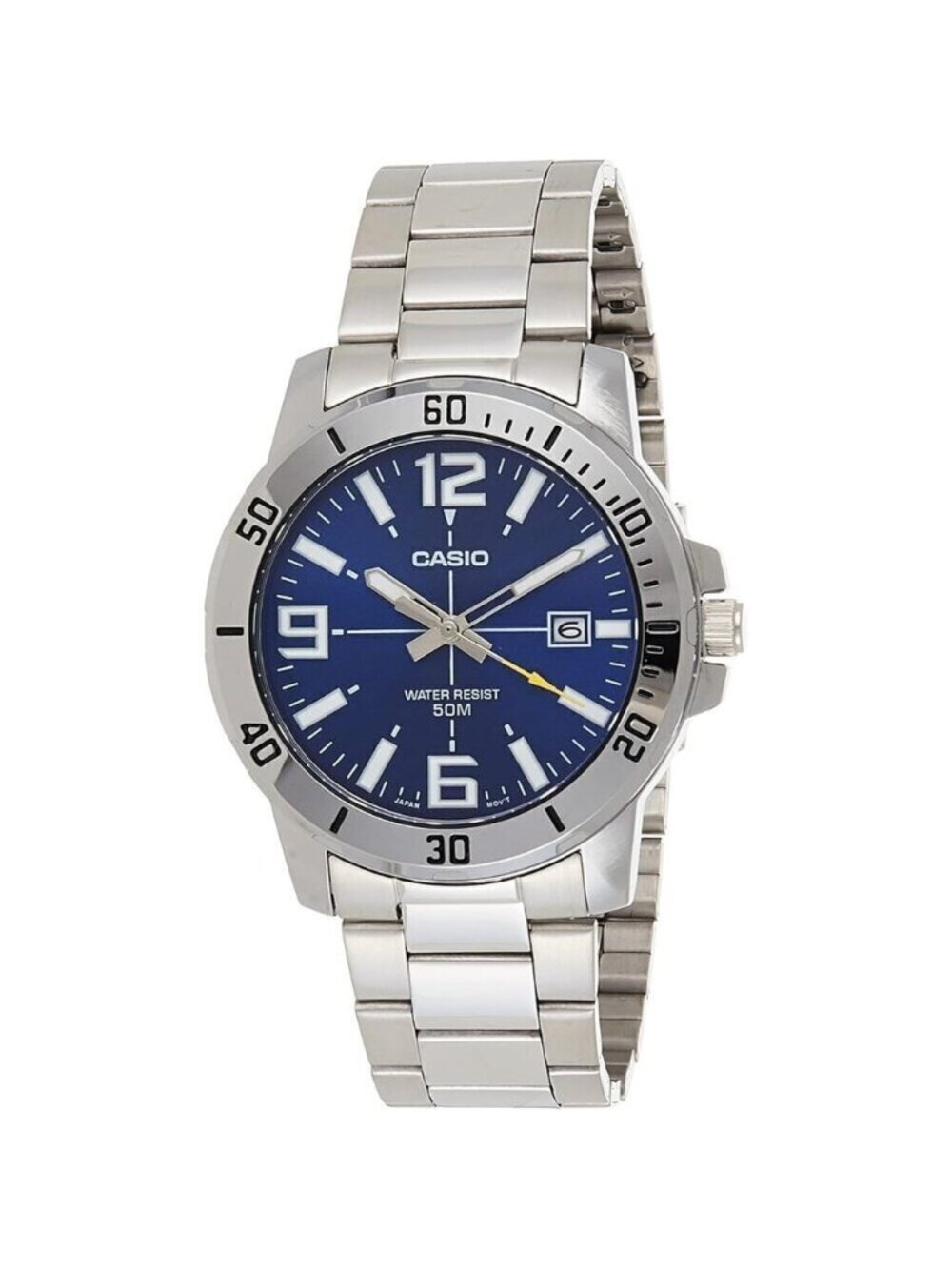 Casio Men's Diver Style Stainless Steel Watch, Blue Dial, Quartz, Model MTPVD01D